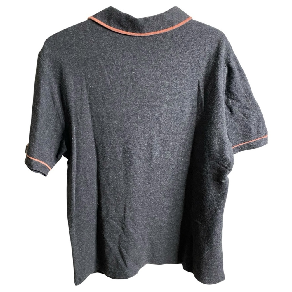 Original Penguin Polo Shirt in Dark Grey with Pink Trim - Picture 5 of 6